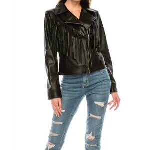 NEW JACK AND JILL fringe jacket in black